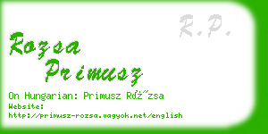 rozsa primusz business card